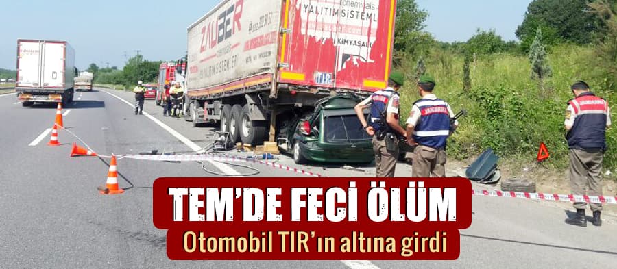Otomobil TIR'ın altına girdi