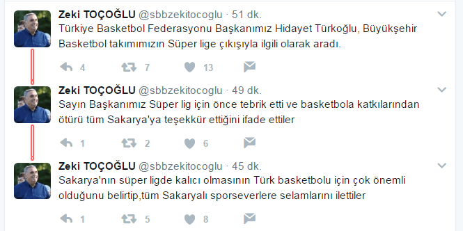 Hidayet Türkoğlu, Sakarya'yı tebrik etti