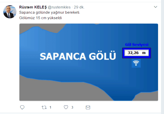 Sapanca Gölü'nün seviyesi 15 cm arttı