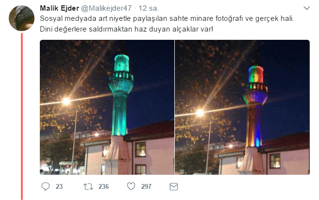 Sakarya'daki caminin fotoğrafına montaj yapıldı