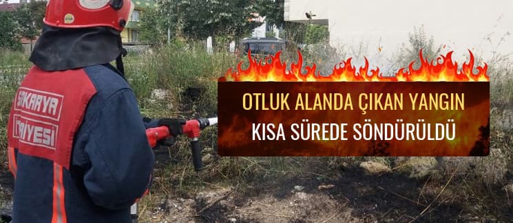 Yanmaya başlayan otluk alan söndürüldü