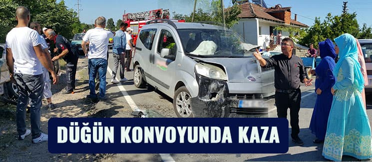 Düğün konvoyunda kaza: 2 yaralı
