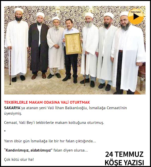Sakarya Valisi, Köşe Yazarı Ahmet Hakan'ı aradı 