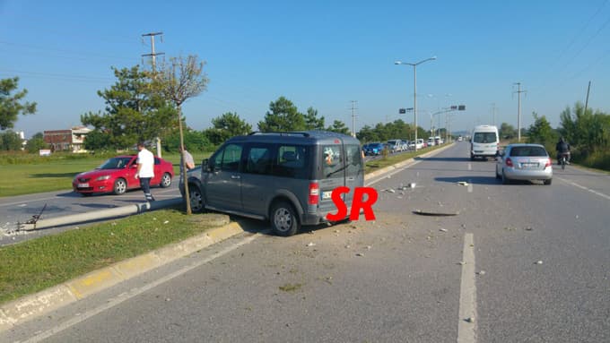 Duble yolda trafik kazası