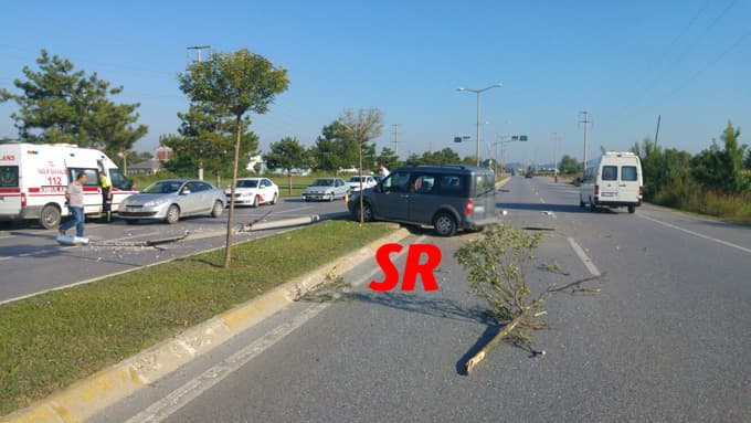 Duble yolda trafik kazası