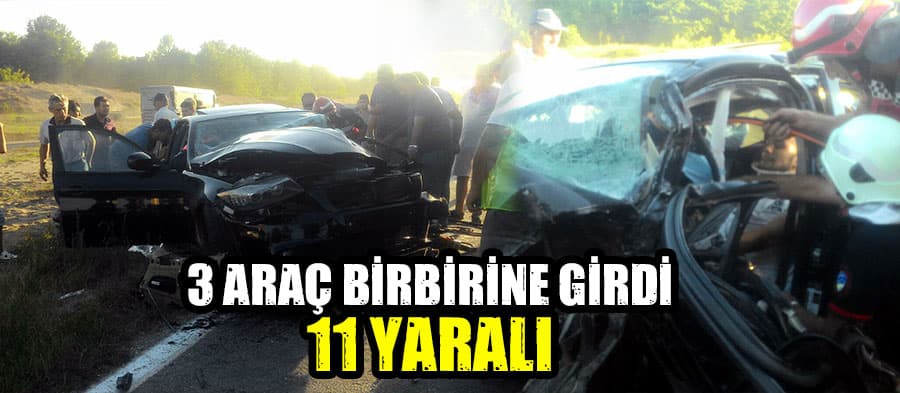 3 araç birbirine girdi