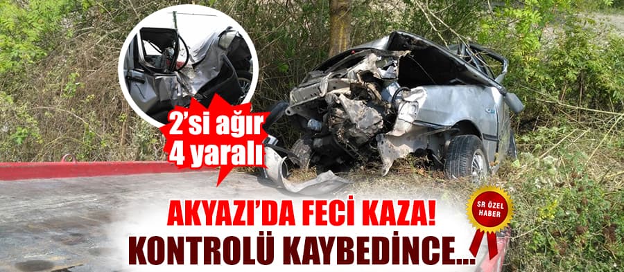 Otomobil şarampole uçtu