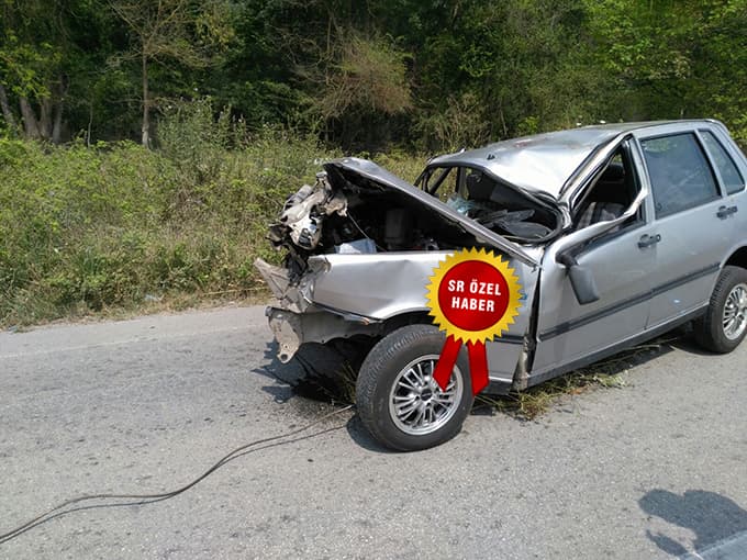 Otomobil şarampole uçtu