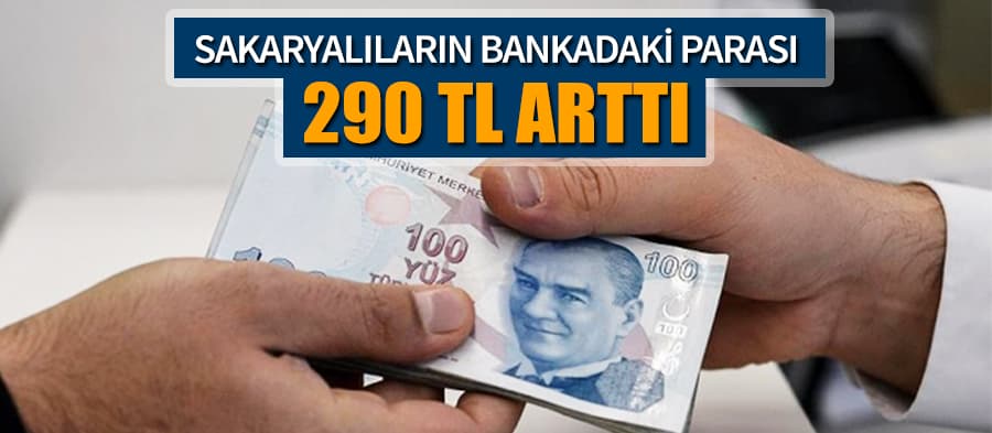Sakaryalıların bankadaki parası 290 TL arttı
