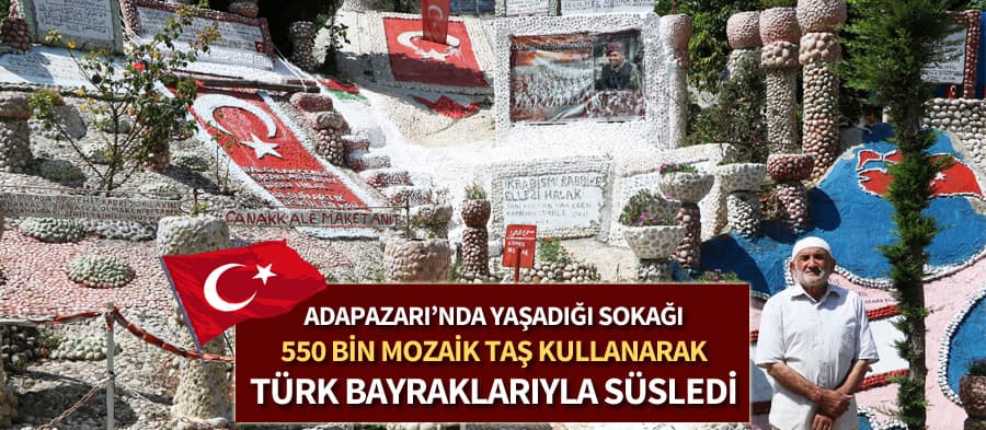  550 bin mozaik taş ile sokağını süsledi