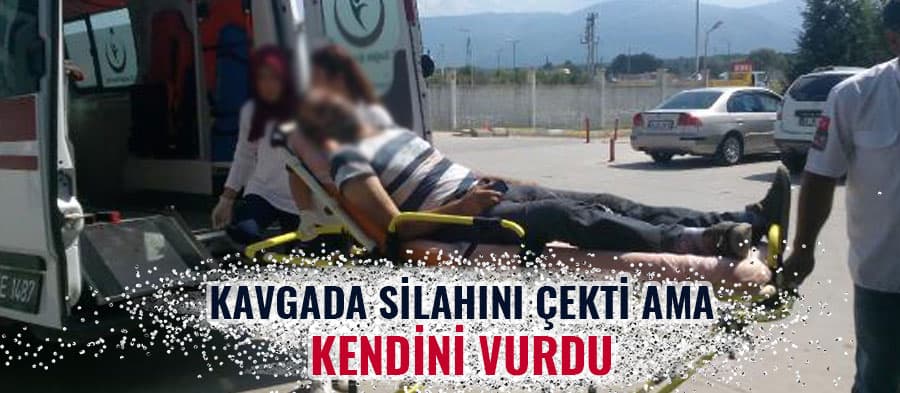 TIR sürücüsü kavga sırasında kendini vurdu
