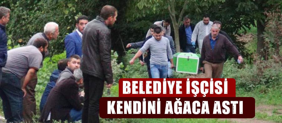 Belediye işçisi kendini ağaca astı
