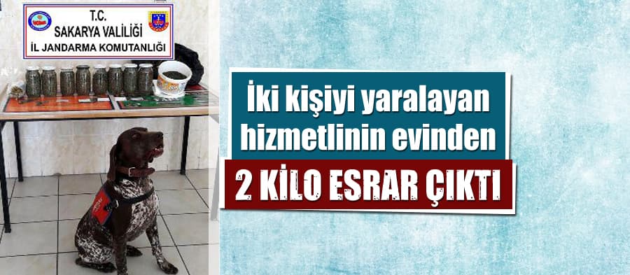 İki kişiyi yaralayan hizmetlinin evinden 2 kilo esrar çıktı