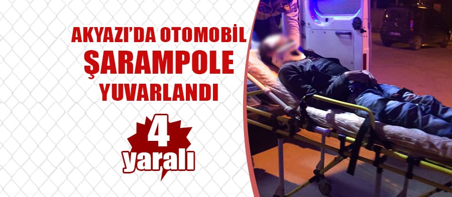 Otomobil şarampole yuvarlandı