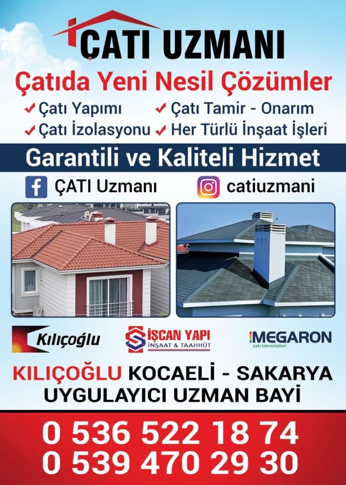 Çatı tamiratı ve çatı yapımında "Çatı Uzmanı" hizmetinizde