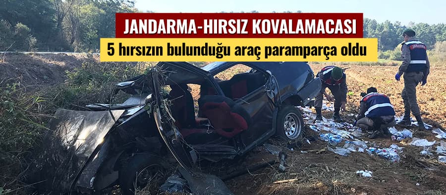 Jandarma-hırsız kovalamacası tarlada bitti