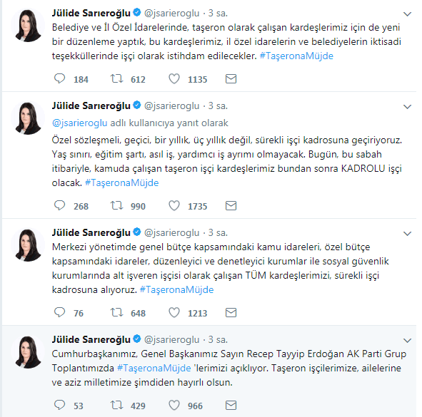 Kamuda çalışan tüm taşeron işçiler kadroya alınıyor