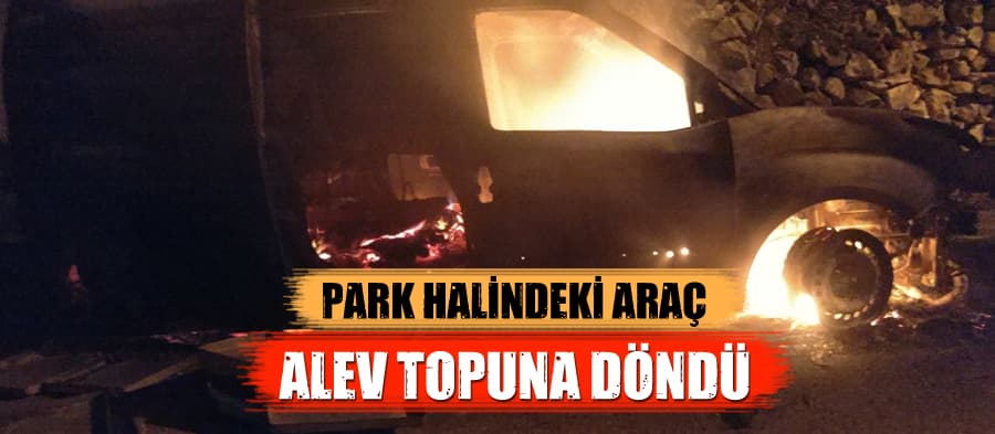 Park halindeki araç alev alev yandı