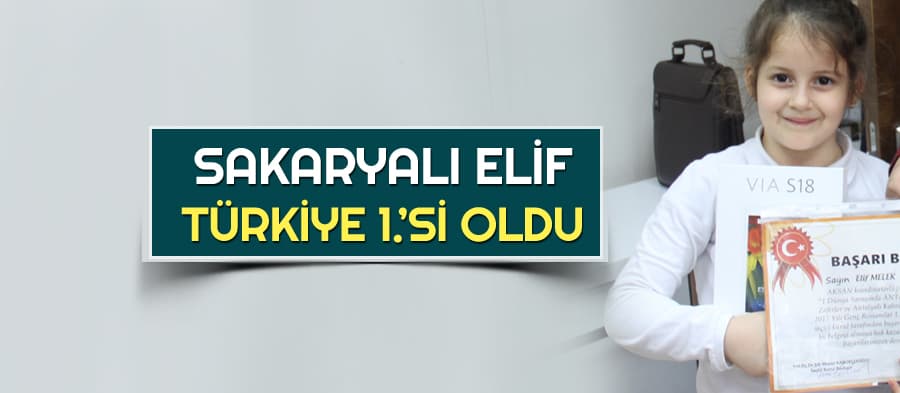 Sakaryalı küçük Elif, Türkiye birincisi oldu