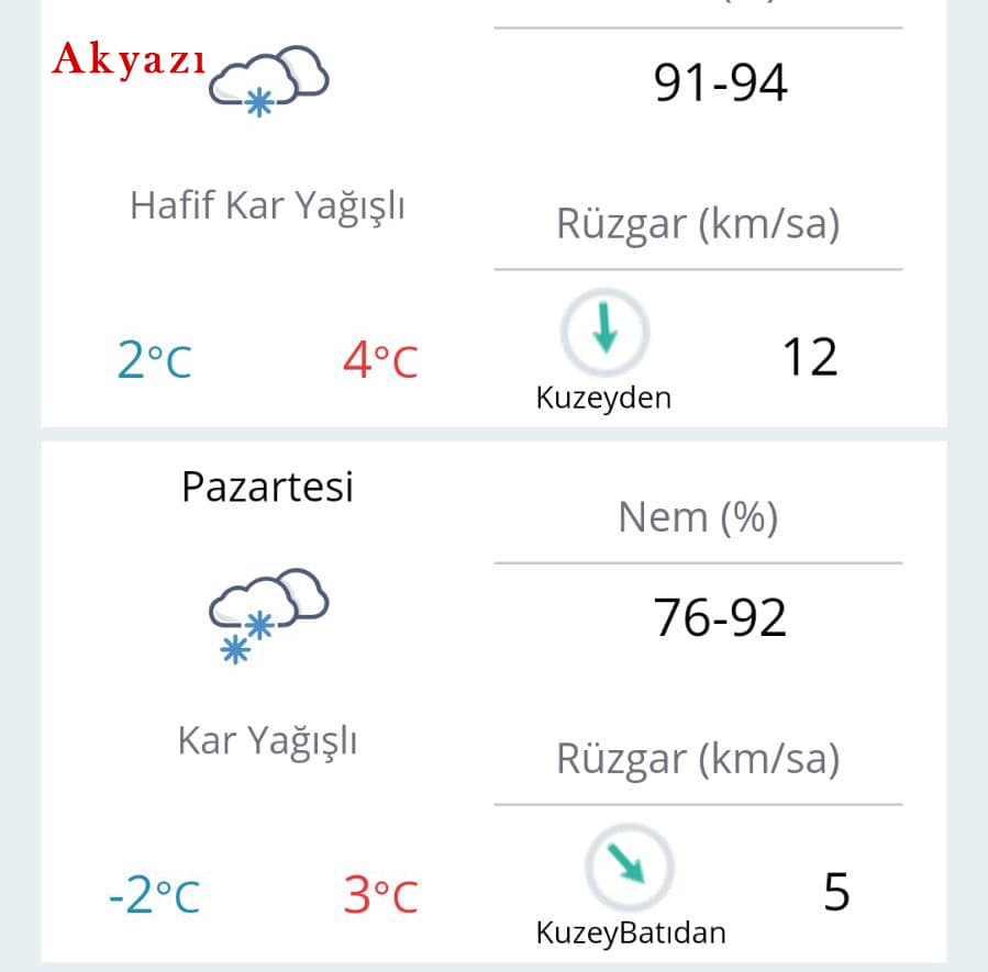Sakarya'ya kar geliyor