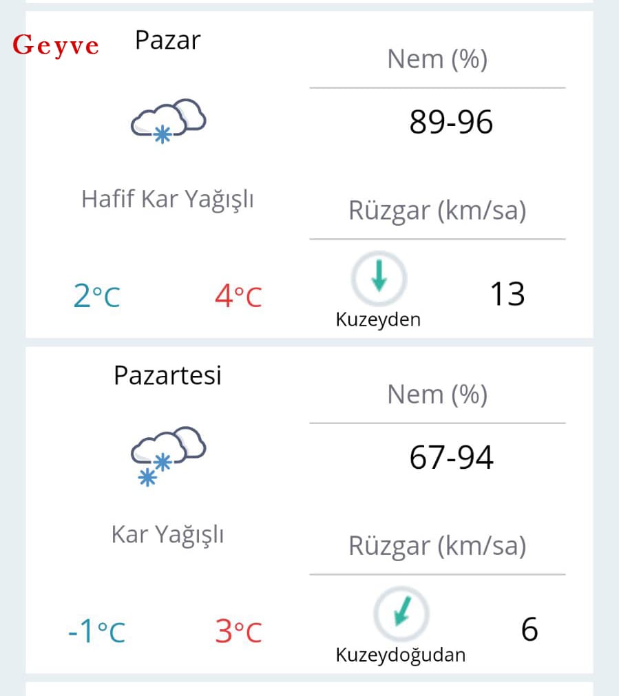 Sakarya'ya kar geliyor