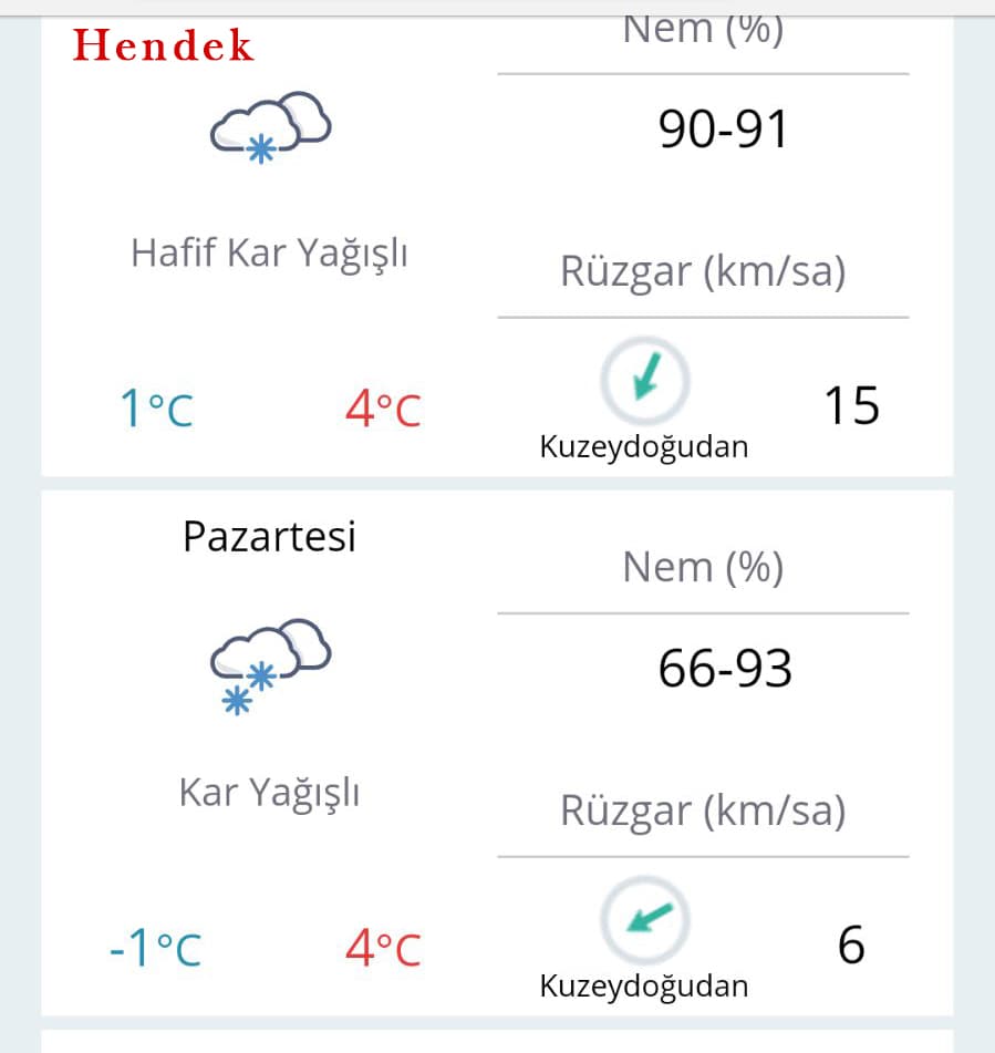 Sakarya'ya kar geliyor