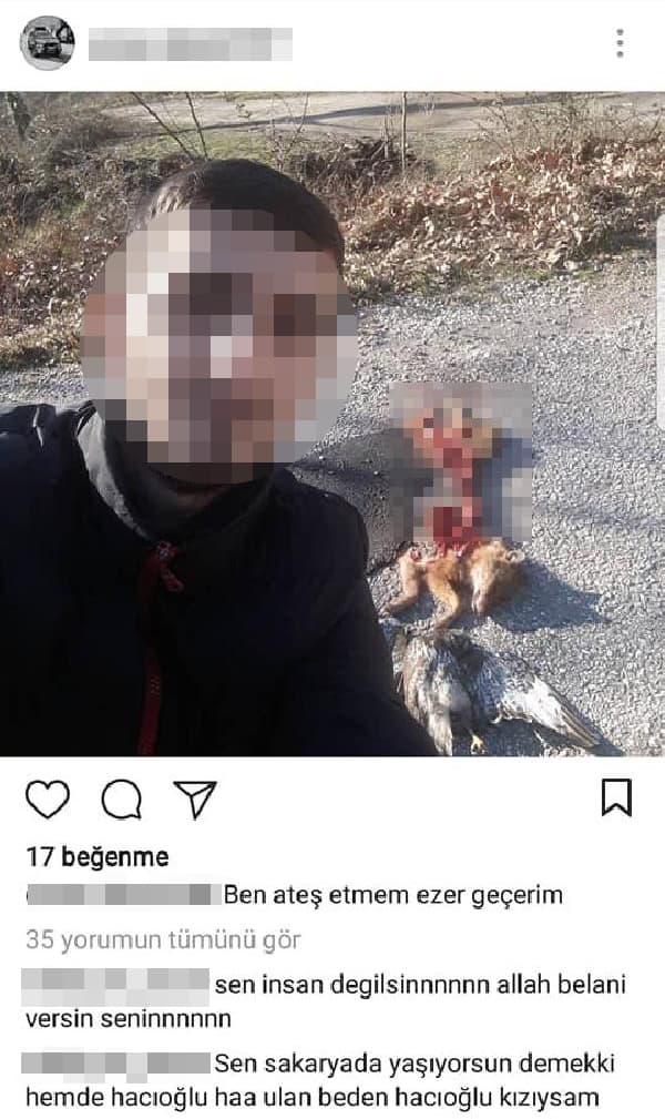 Parçaladığı tilki ve doğanla böyle poz verdi