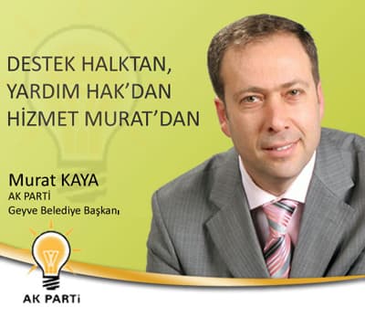 <p><font face="arial,helvetica,sans-serif" size="2"><font size="4">Sakarya Geyve İl&ccedil;esi Belediye Başkanlığını resmi olmayan sonu&ccedil;lara g&ouml;re AKP adayı MURAT KAYA kazandı.</font> <br /><br /><font color="#333399">Saat 04:08 itibari ile oy sayım işlemi tamamlanan Geyve il&ccedil;esinde se&ccedil;menlerinin y&uuml;zde 47.08 oylarını alan MURAT KAYA Belediye Başkanlığı koltuğuna oturan isim oldu.</font><br /><br />Oyların partilere g&ouml;re dağılımı ise ş&ouml;yle:<br /></font><br /><font face="arial,helvetica,sans-serif" size="2"><strong>Toplam Sandık:</strong> 50</font></p><p><font face="arial,helvetica,sans-serif" size="2"><strong>Toplam Se&ccedil;men:</strong> 13697</font></p><p><font face="arial,helvetica,sans-serif" size="2"><strong>A&ccedil;ılan Sandık:</strong> 50</font></p><p><font face="arial,helvetica,sans-serif" size="2"><strong>Ge&ccedil;erli Oy:</strong> 13364</font></p><p><font face="arial,helvetica,sans-serif" size="2"><strong>A&ccedil;ılan Sandık Y&uuml;zdesi:</strong>100.00</font></p><p><br /><font face="arial,helvetica,sans-serif" size="2"><strong>Parti Adı Oy Sayısı Oy oranı</strong></font></p><p><font face="arial,helvetica,sans-serif" size="2"><strong>ANAVATAN</strong> 14 0.10</font></p><p><font face="arial,helvetica,sans-serif" size="2"><strong>MHP</strong> 1450 10.85</font></p><p><font face="arial,helvetica,sans-serif" size="2"><strong>LDP</strong> 0 0.00</font></p><p><font face="arial,helvetica,sans-serif" size="2"><strong>DSP</strong> 13 0.10</font></p><p><font face="arial,helvetica,sans-serif" size="2"><strong>DTP</strong> 2 0.01</font></p><p><font face="arial,helvetica,sans-serif" size="2"><strong>İP</strong> 0 0.00</font></p><p><font face="arial,helvetica,sans-serif" size="2"><strong>CHP</strong> 4251 31.81</font></p><p><font face="arial,helvetica,sans-serif" size="2"><strong>H&Ouml;P</strong> 0 0.00</font></p><p><font face="arial,helvetica,sans-serif" size="2"><strong>BBP</strong> 0 0.00</font></p><p><font face="arial,helvetica,sans-serif" size="2"><strong>BDP</strong> 0 0.00</font></p><p><font face="arial,helvetica,sans-serif" size="2"><strong>MP</strong> 0 0.00</font></p><p><font face="arial,helvetica,sans-serif" size="2"><strong>&Ouml;DP </strong>0 0.00</font></p><p><font face="arial,helvetica,sans-serif" size="2"><strong>TKP</strong> 0 0.00</font></p><p><font face="arial,helvetica,sans-serif" size="2"><strong>DP </strong>512 3.83</font></p><p><font face="arial,helvetica,sans-serif" size="2"><strong>SP</strong> 804 6.02</font></p><p><font face="arial,helvetica,sans-serif" size="2"><strong>AKP</strong> 6292 47.08</font></p><p><font face="arial,helvetica,sans-serif" size="2"><strong>BTP </strong>18 0.13</font></p><p><font face="arial,helvetica,sans-serif" size="2"><strong>EMEP</strong> 0 0.00</font></p><p><font face="arial,helvetica,sans-serif" size="2"><strong>HYP </strong>0 0.00</font></p><p><font face="arial,helvetica,sans-serif" size="2"><strong>BAĞIMSIZ</strong> 1 3 0.02</font></p><p><font face="arial,helvetica,sans-serif" size="2"><strong>BAĞIMSIZ DİĞER</strong> 5 0.04</font></p>