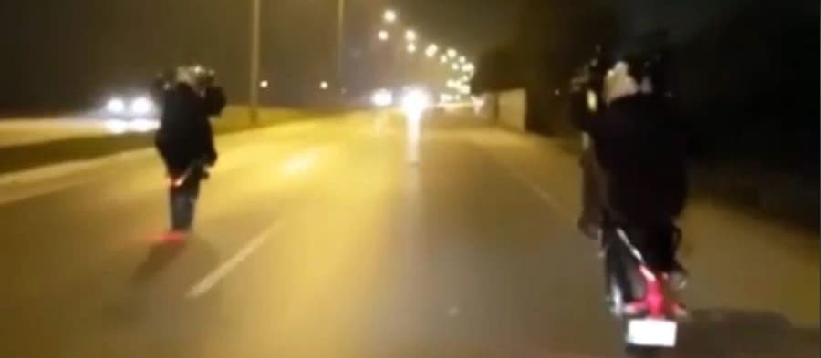 Motosikletlilerin korkutan hareketleri