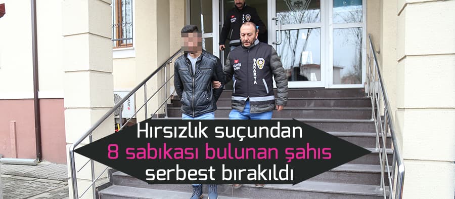 Hırsızlık suçundan 8 sabıkası bulunan şahıs serbest bırakıldı