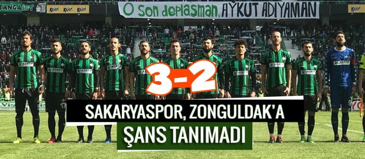 Sakaryaspor-Zonguldak Kömürspor'u mağlup etti