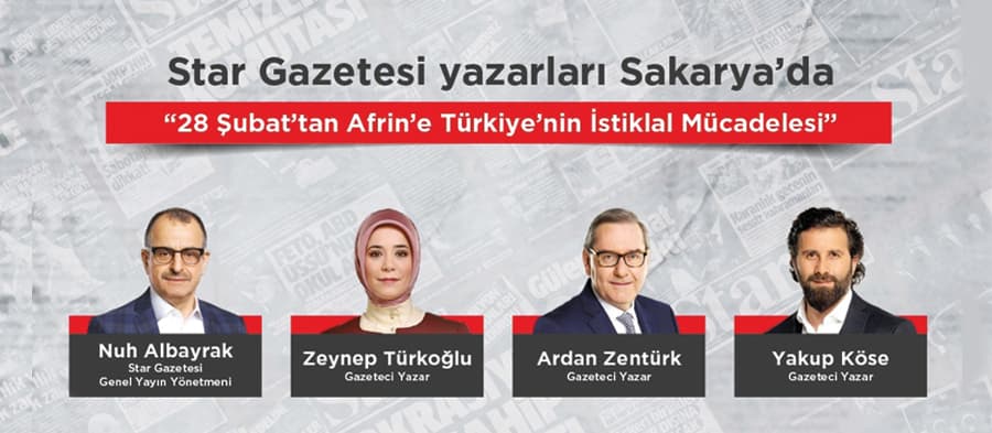 Star Gazetesi yazarları Sakarya'ya geliyor