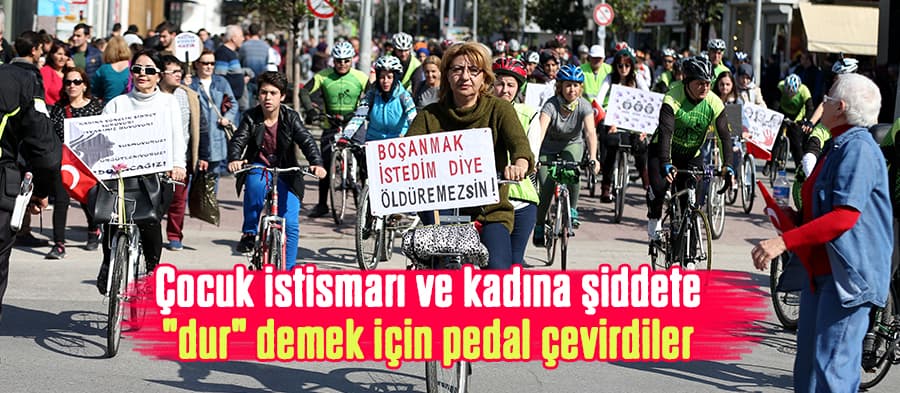 Çocuk istismarı ve kadına şiddete "dur" demek için pedal çevirdiler