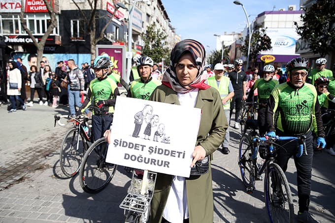 Çocuk istismarı ve kadına şiddete "dur" demek için pedal çevirdiler