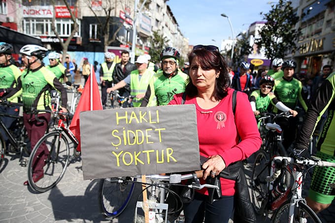 Çocuk istismarı ve kadına şiddete "dur" demek için pedal çevirdiler
