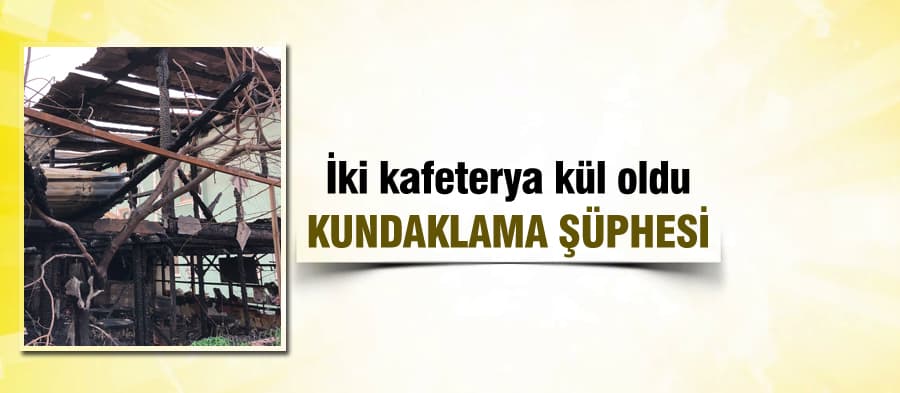 İki kafeterya çıkan yangında küle döndü