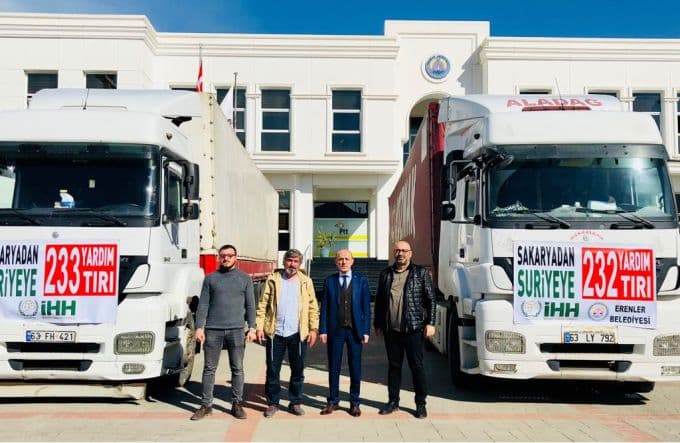 Yardım tırları Sakarya'dan Afrin'e doğru yola çıktı