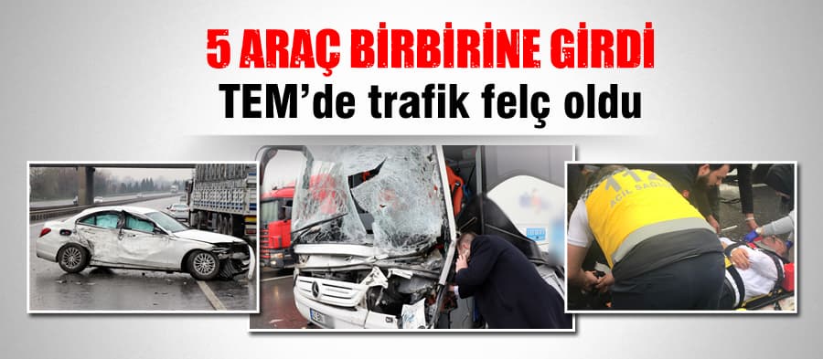 Sapanca'da 5 araç birbirine girdi