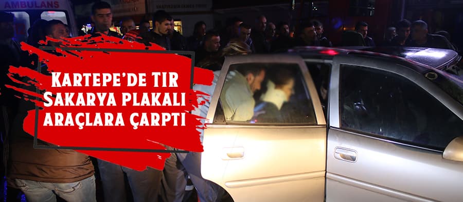 TIR, otomobil ve yolcu minibüsüne çarptı