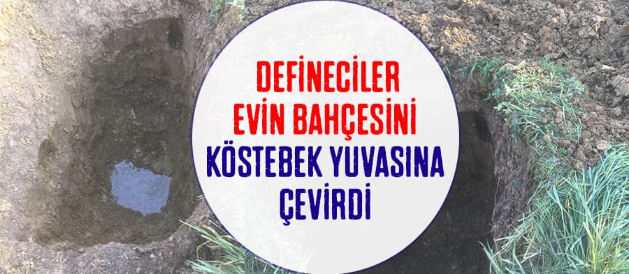 Defineciler evin bahçesini köstebek yuvasına çevirdi