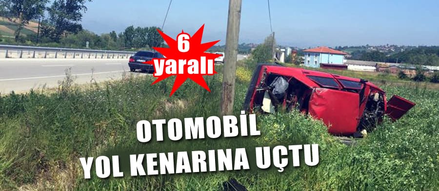 Otomobil yol kenarına uçtu