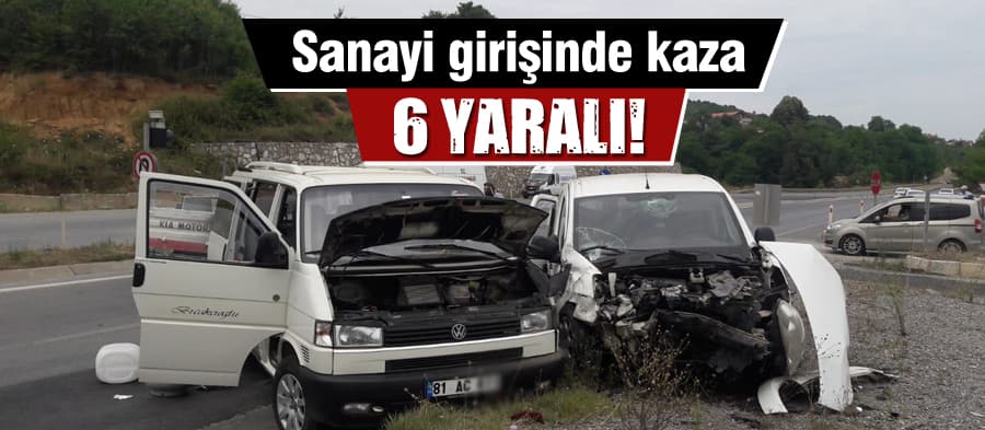 Hendek'te iki araç çarpıştı: 6 yaralı!