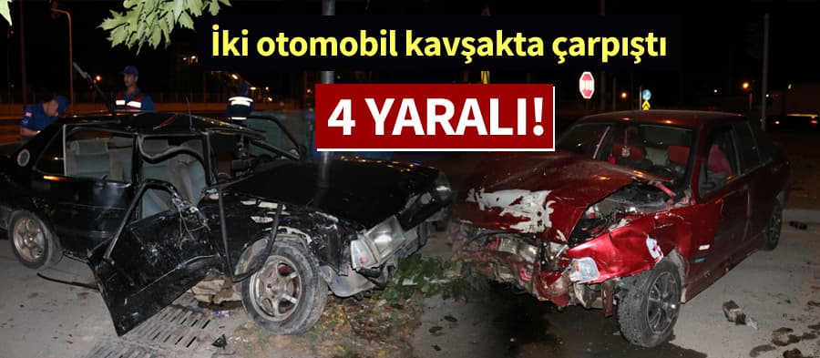Sakarya'da iki otomobil çarpıştı: 4 yaralı 