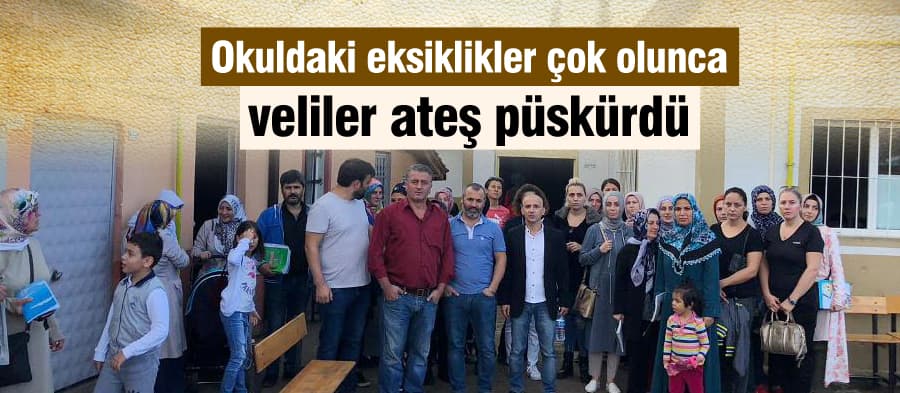 Okuldaki eksiklikler çok olunca, veliler ateş püskürdü