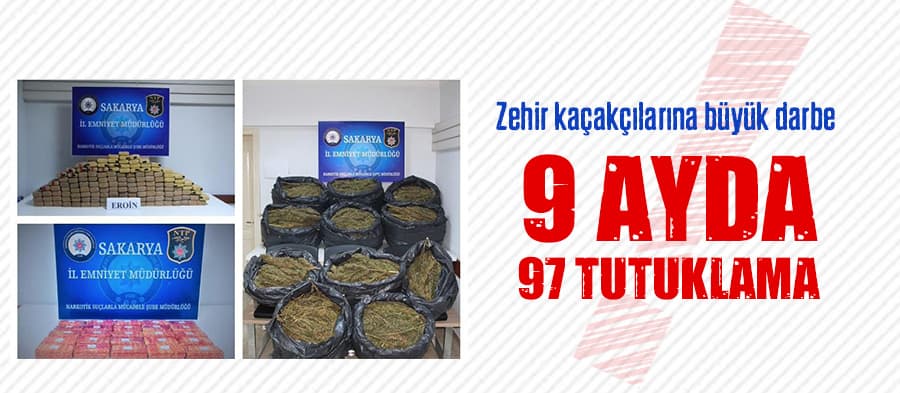 Sakarya'da uyuşturucu operasyanu: 97 tutuklu