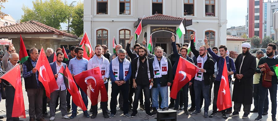 Gazze'deki ambargo ve ablukaya tepki için toplandılar