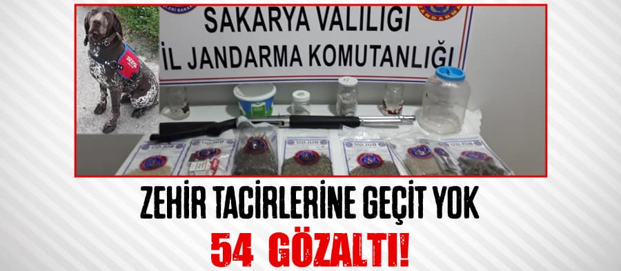 Zehir tacirlerine geçit yok: 54 gözaltı!