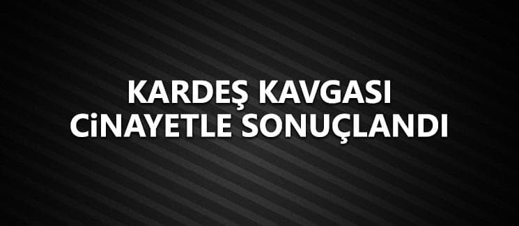 Kardeş kavgası cinayetle bitti