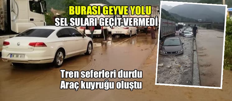 Sel suları araçlara geçit vermedi