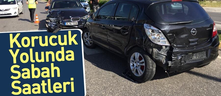 Korucuk yolunda zincirleme kaza
